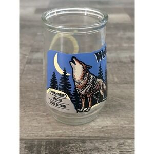 Welch's WWF Endangered Animal Species - #4 Red Wolf Jelly Glass Jar Cup‎